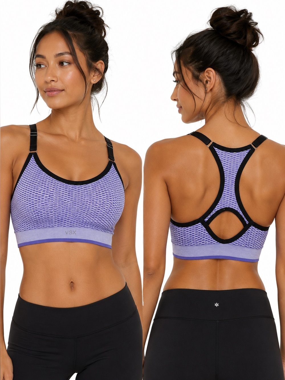 VSX Victoria’s Secret Purple Racerback Sports Bra Removable Pads Size M